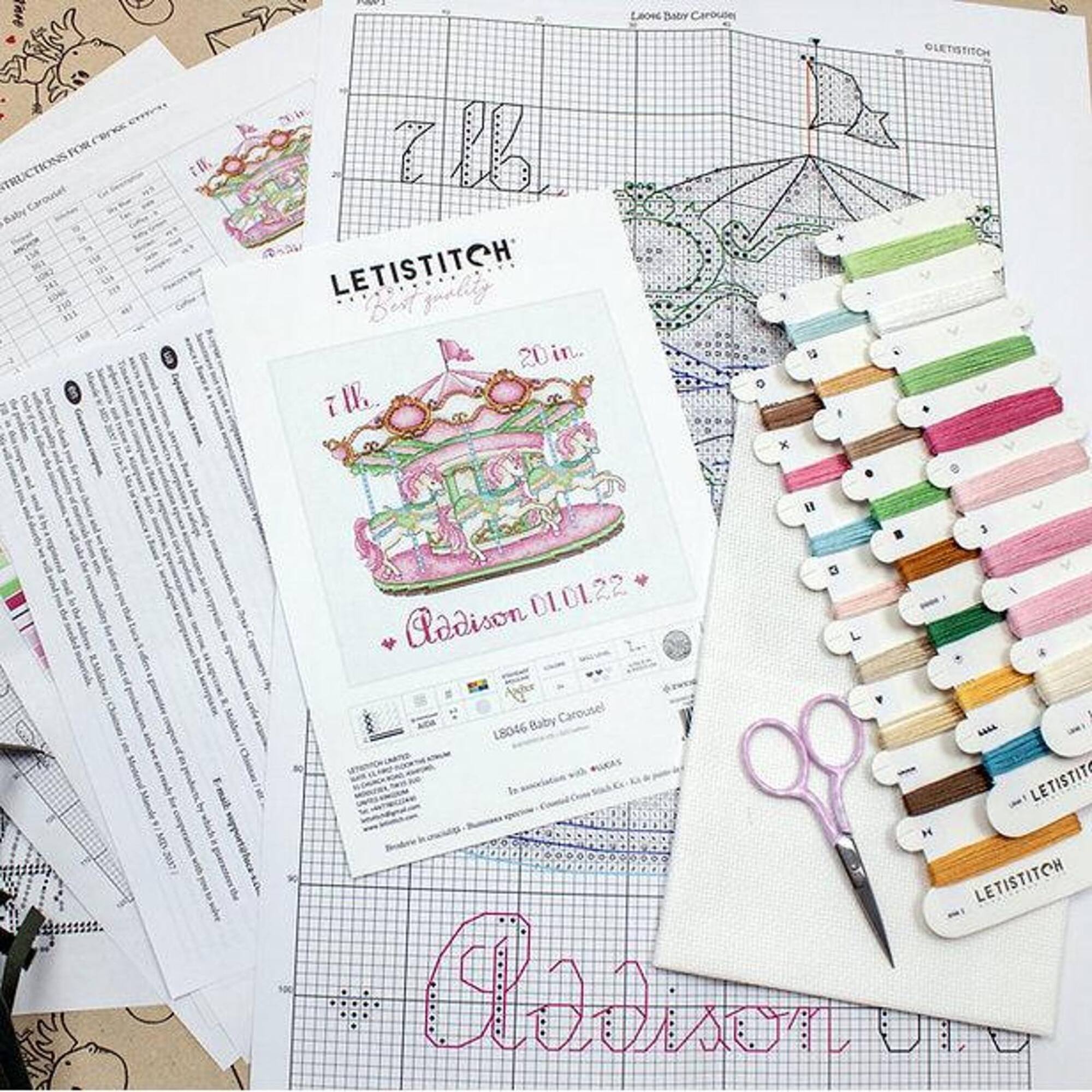 Letistitch Baby Carousel Counted Cross Stitch Kit